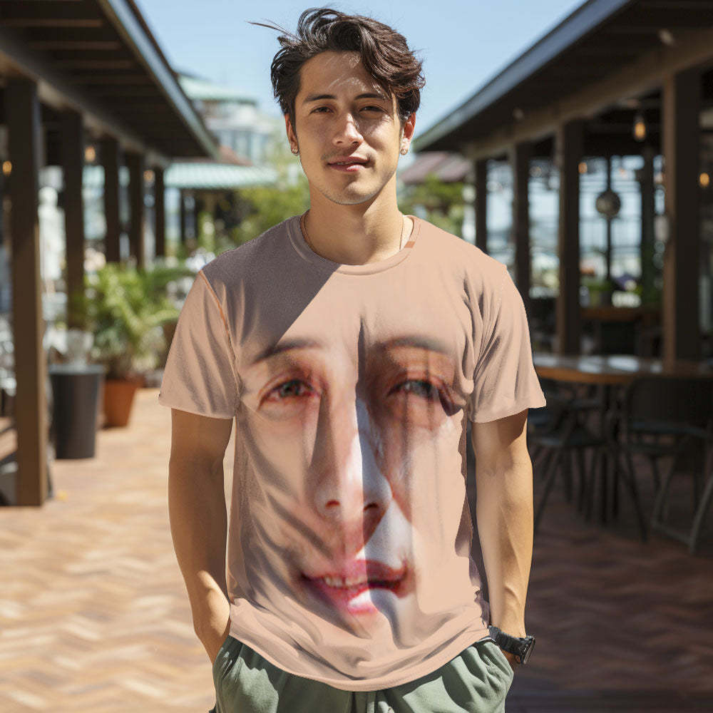 カスタム顔Tシャツ-顔の写真入り可能な男女兼用オリジナル面白いTシャツ友達へのプレゼント