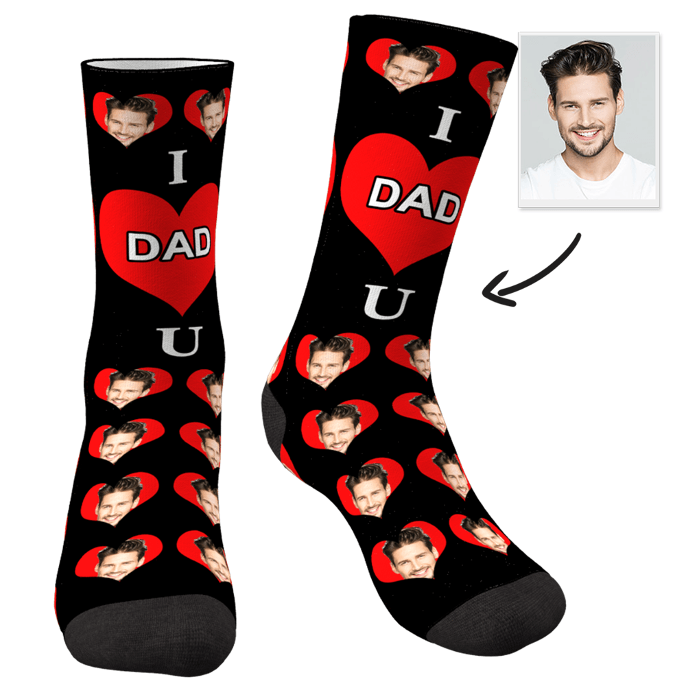 Custom Photo Socks I Love Dad - MyFaceSocks