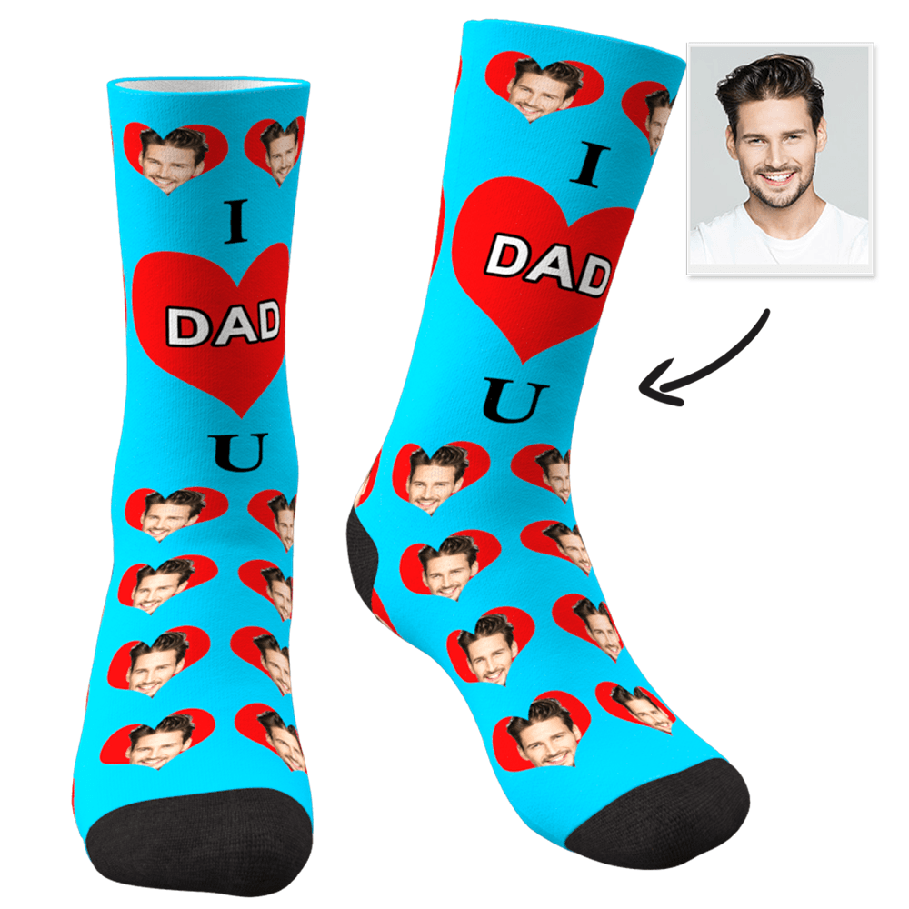 Custom Photo Socks I Love Dad - MyFaceSocks