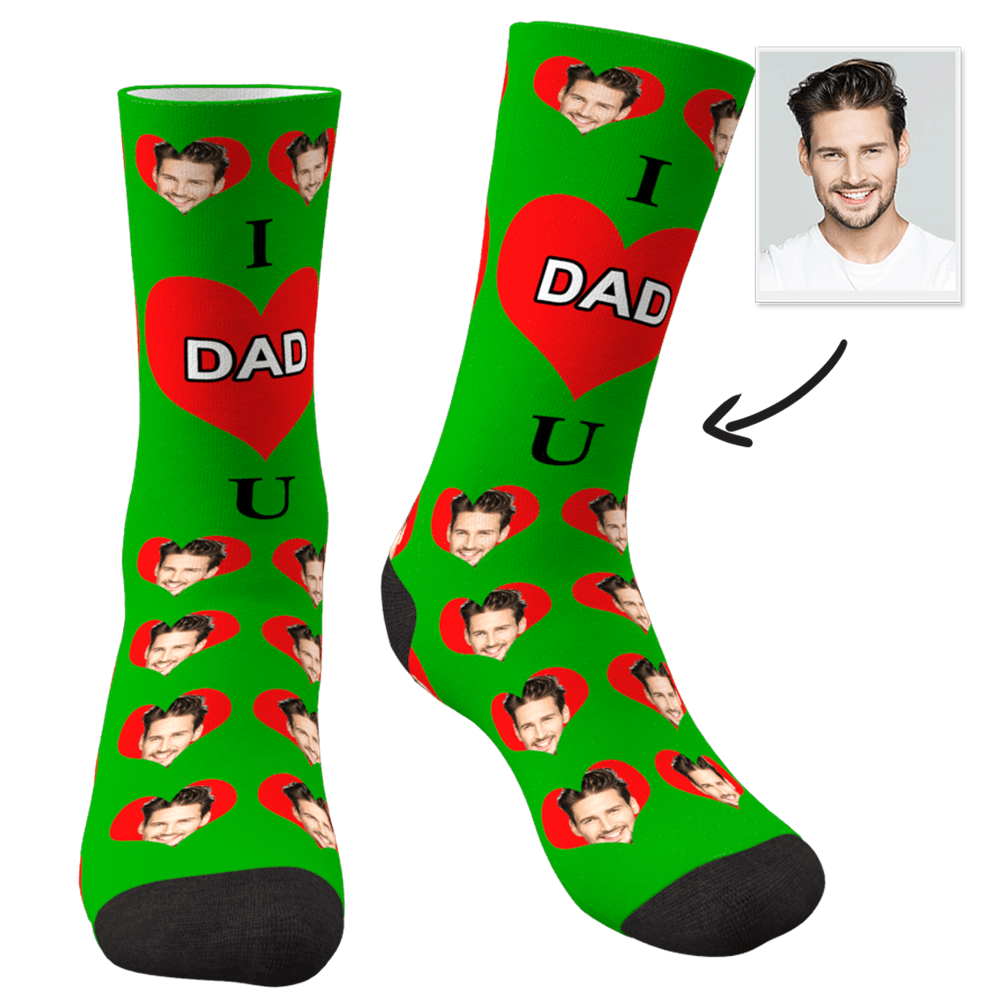 Custom Photo Socks I Love Dad - MyFaceSocks