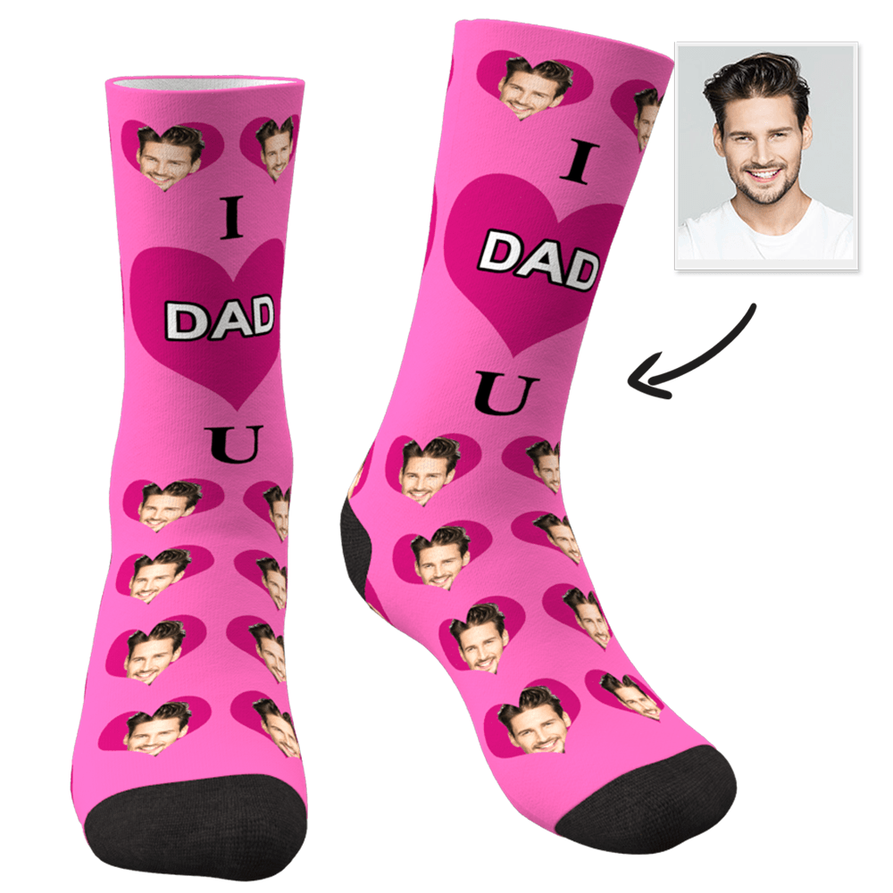 Custom Photo Socks I Love Dad - MyFaceSocks