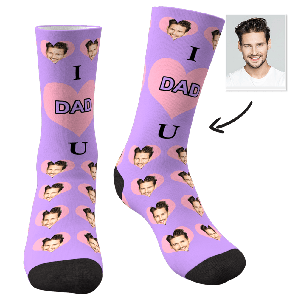 Custom Photo Socks I Love Dad - MyFaceSocks