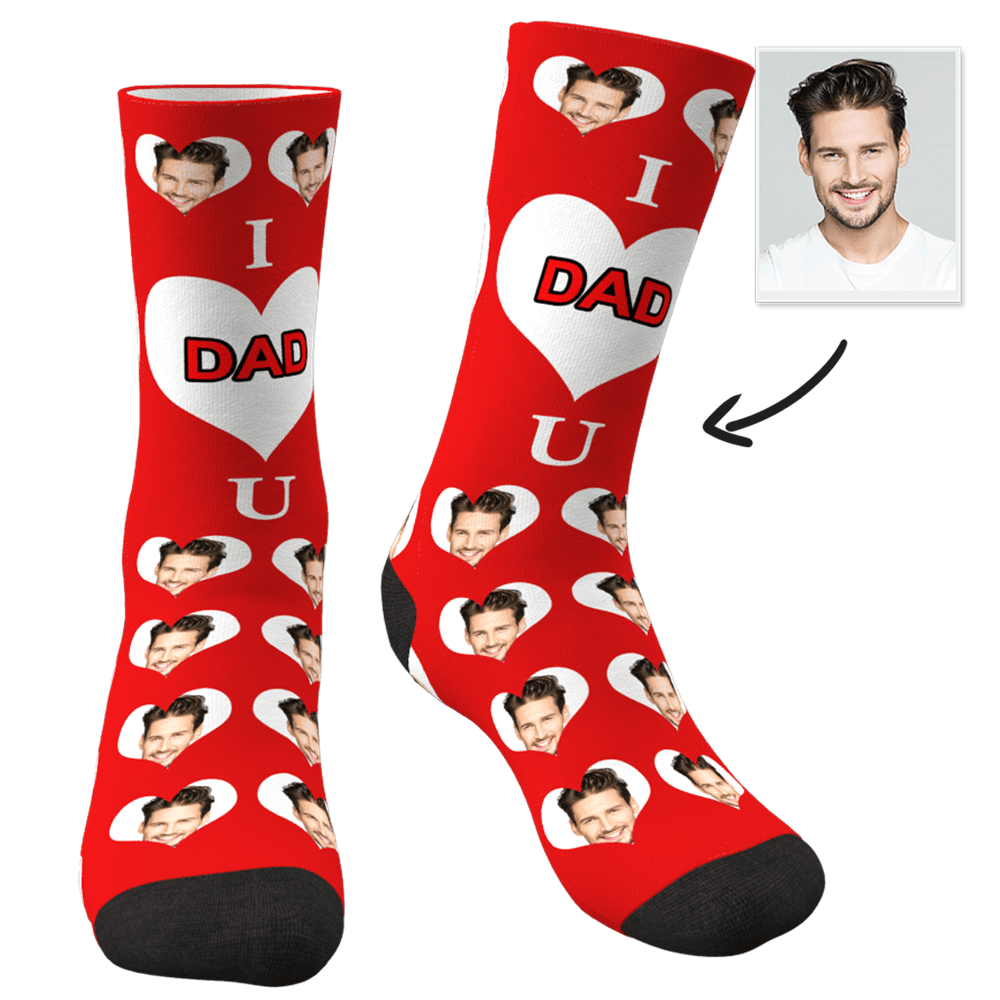 Custom Photo Socks I Love Dad - MyFaceSocks