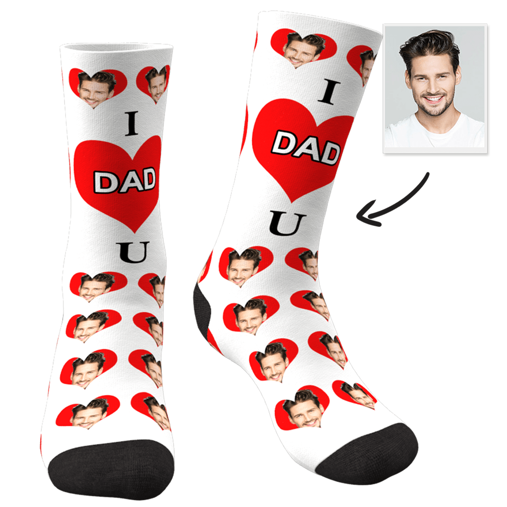 Custom Photo Socks I Love Dad - MyFaceSocks