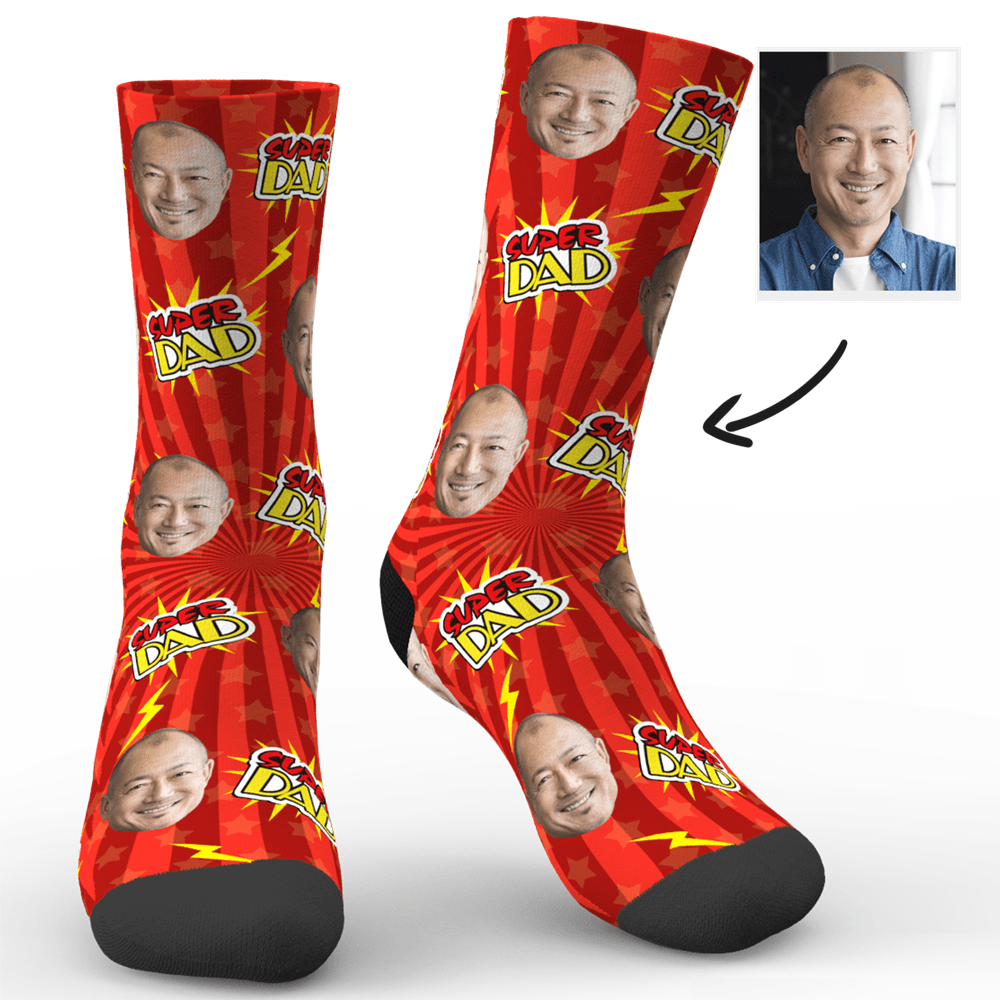 父の日プレゼント-カスタムフェイスソックス-写真入り可能なオリジナル靴下父の日のプレゼントスーパーお父ちゃん