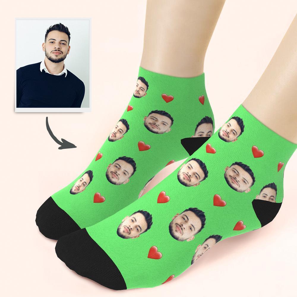 Custom Quarter Socks Heart - MyPhotoSocks