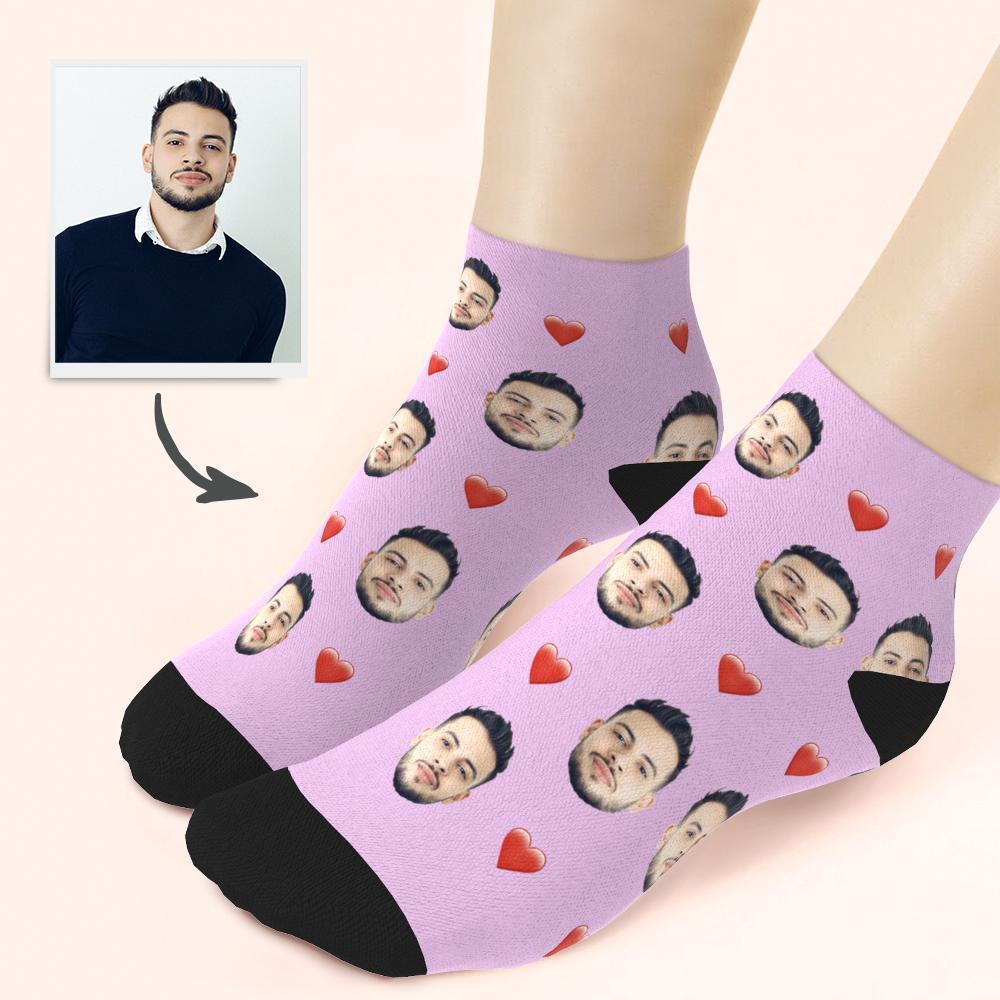 Custom Quarter Socks Heart - MyPhotoSocks