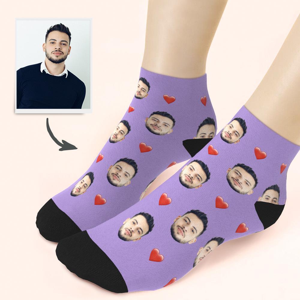 Custom Quarter Socks Heart - MyPhotoSocks