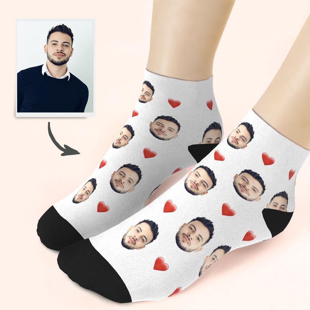 Custom Quarter Socks Heart - MyPhotoSocks