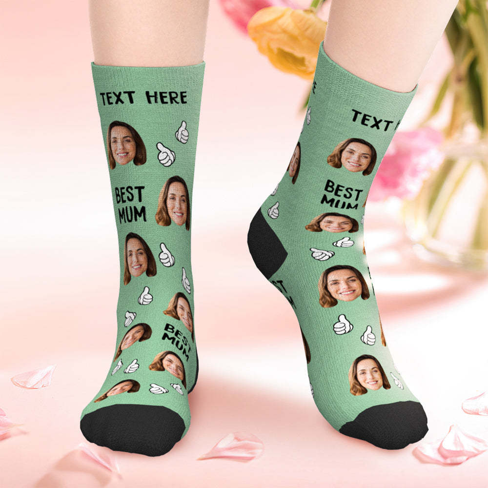 Custom face socks Put Any Face and Text On The Socks Best Gift For Mum