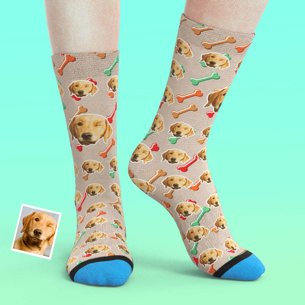 カスタム3Dデジタル印刷ソックス-犬の写真入れ可能な靴下プレゼント