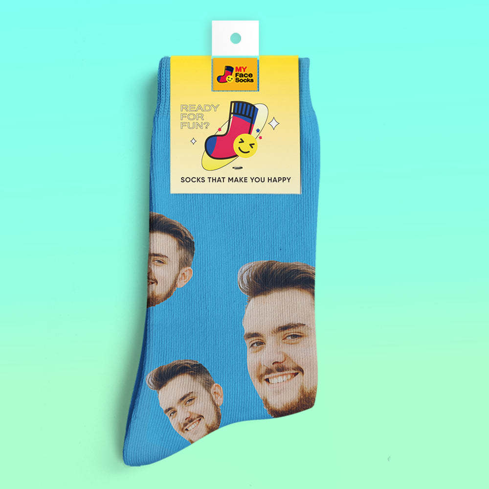カスタム3Dデジタル印刷ソックス-写真入れ可能な靴下-あなたの顔