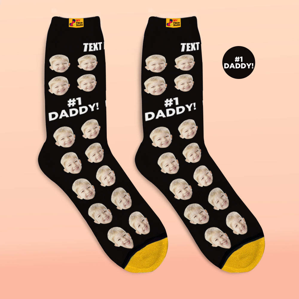 カスタム3Dデジタル印刷ソックス-写真入れ可能な靴下-お父さんへ