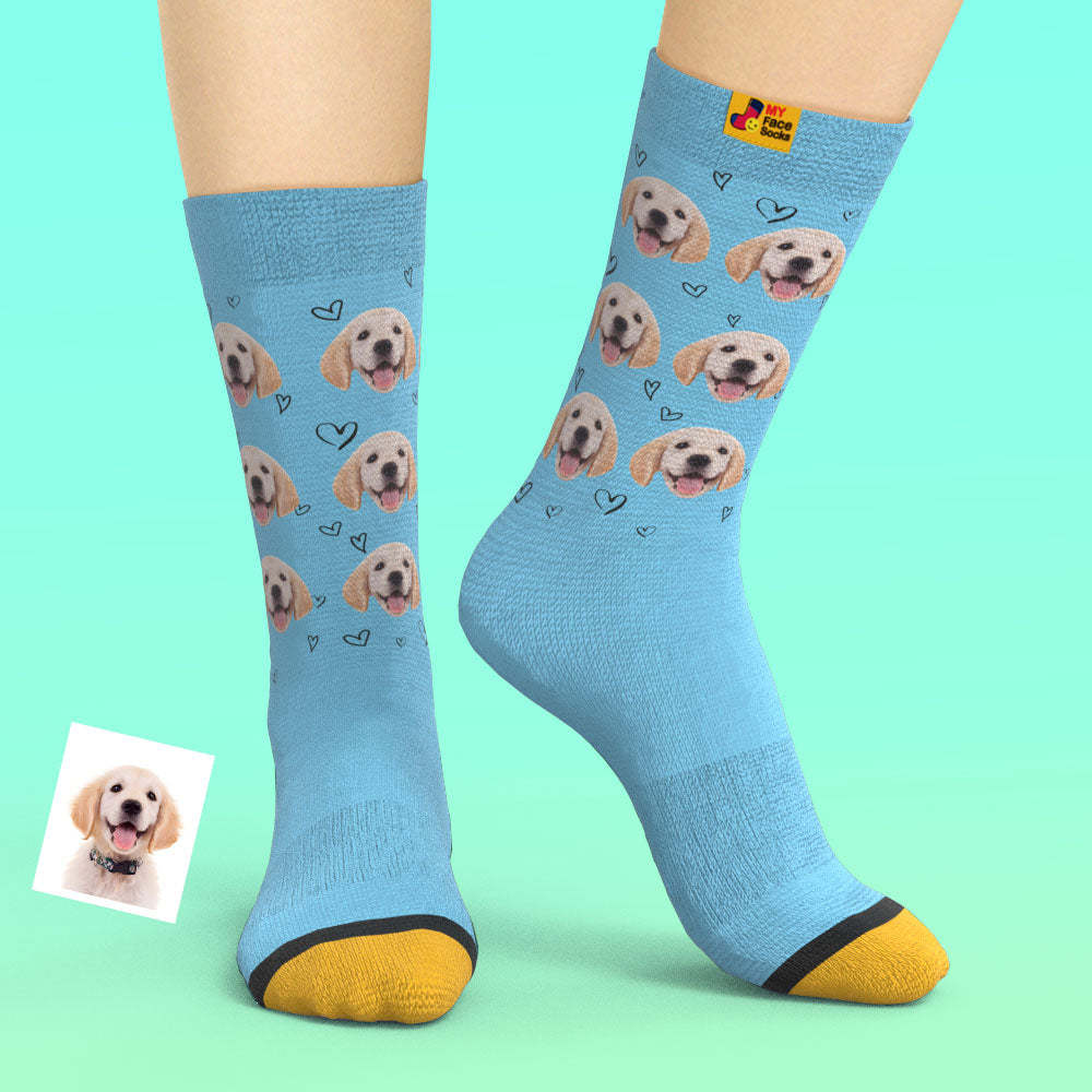 カスタム3Dデジタル印刷ソックス-写真入れ可能な靴下-ペット