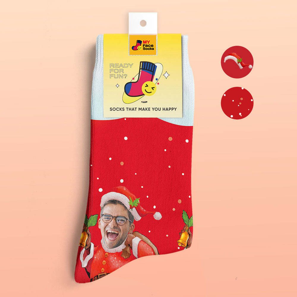 カスタム3Dデジタル印刷ソックス-写真入れ可能な靴下-サンタクロースの贈り物