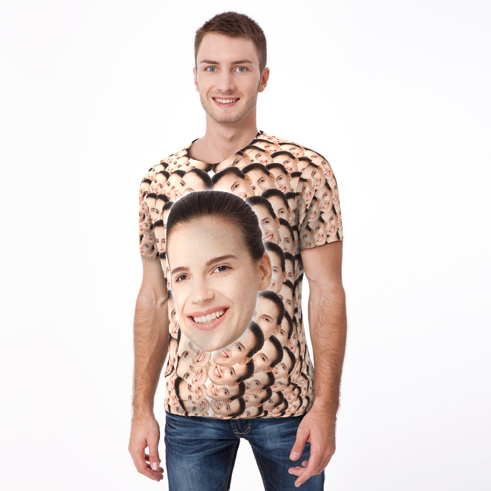 Custom My Face T-shirt Funny Man All Over Print Tee - MyFaceSocksAu