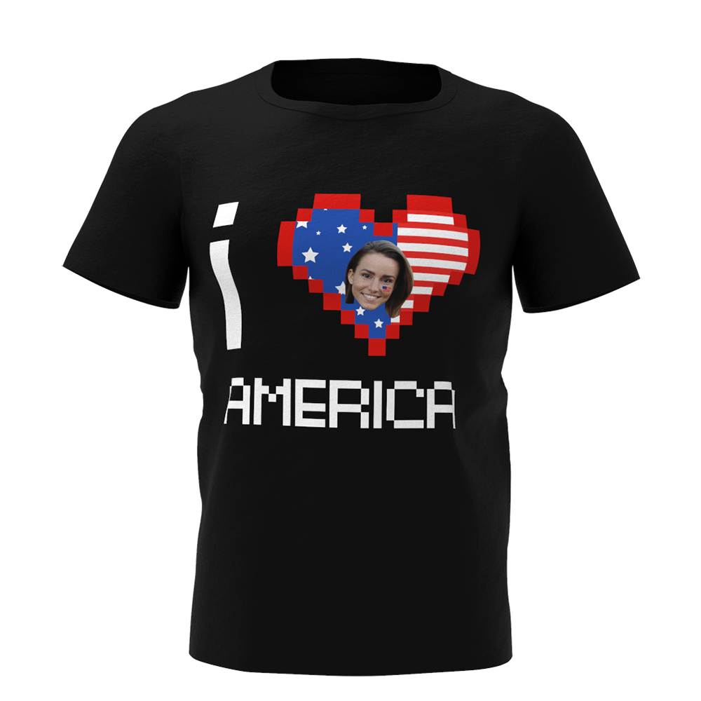 Custom Face I Love America T-shirt - MyfaceTshirt