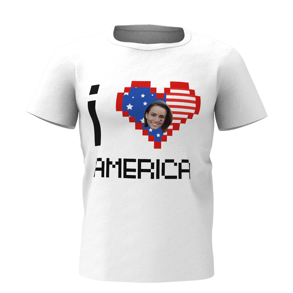 Custom Face I Love America T-shirt - MyfaceTshirt