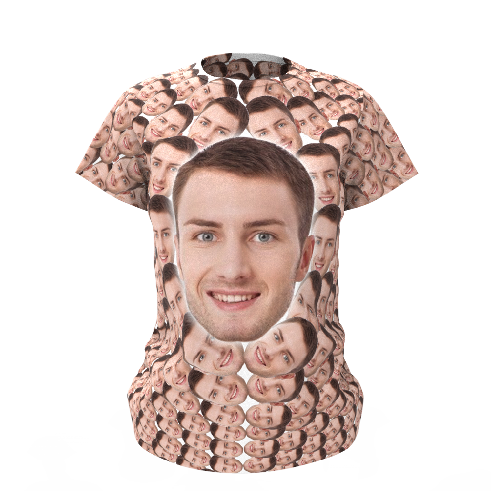 Custom My Face Personalized T-shirt Funny Man Photo All Over Print Tee - MyFaceSocksAu