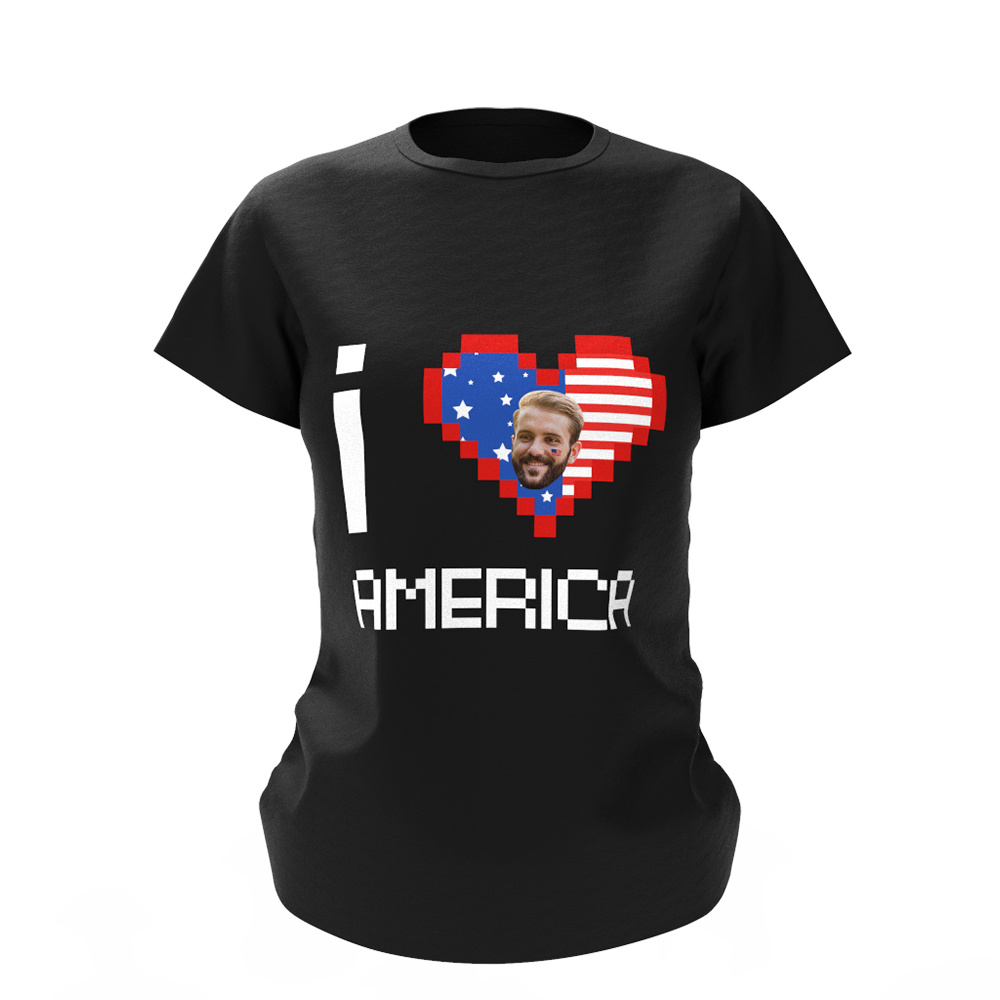 Custom Face I Love America T-shirt - MyfaceTshirt