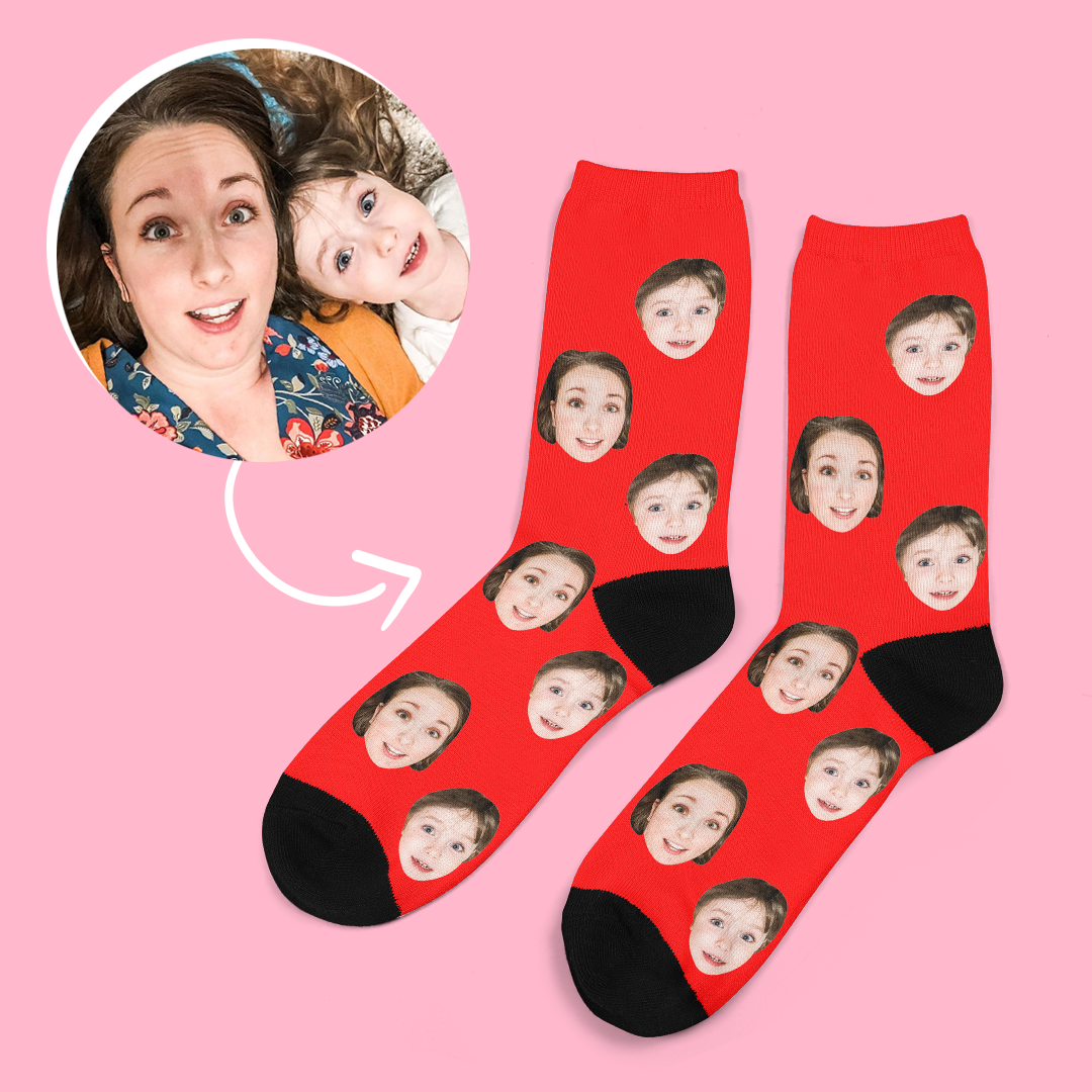 Printed In AU Custom Face Socks Add Pictures Socks