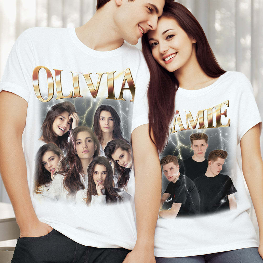 Custom Photo Vintage Tee Personalized Name T-shirt Pet Gifts Cat Gifts For Pet Love
