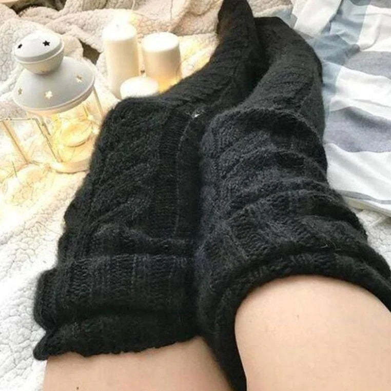 Knitted Over The Knee Socks Women Winter Leg Warmers Over Knee Thick Leg Warmers - MyFaceSocksAu