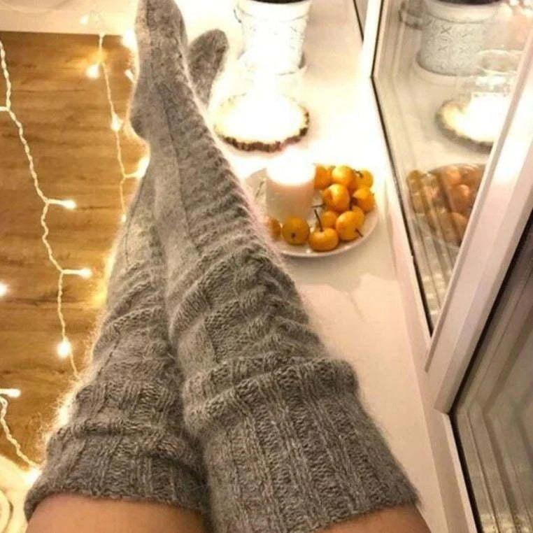 Knitted Over The Knee Socks Women Winter Leg Warmers Over Knee Thick Leg Warmers - MyFaceSocksAu