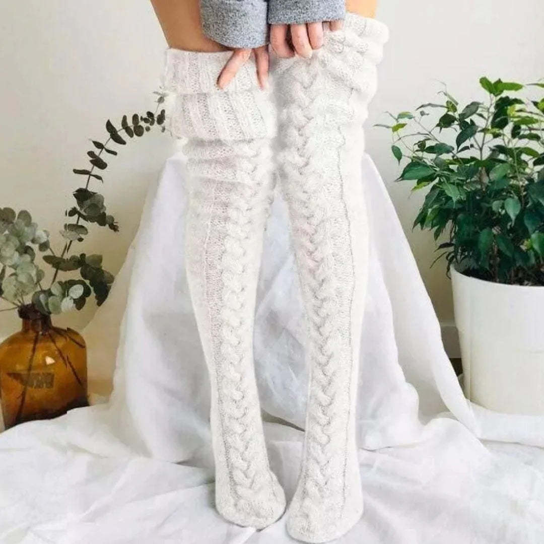 Knitted Over The Knee Socks Women Winter Leg Warmers Over Knee Thick Leg Warmers - MyFaceSocksAu