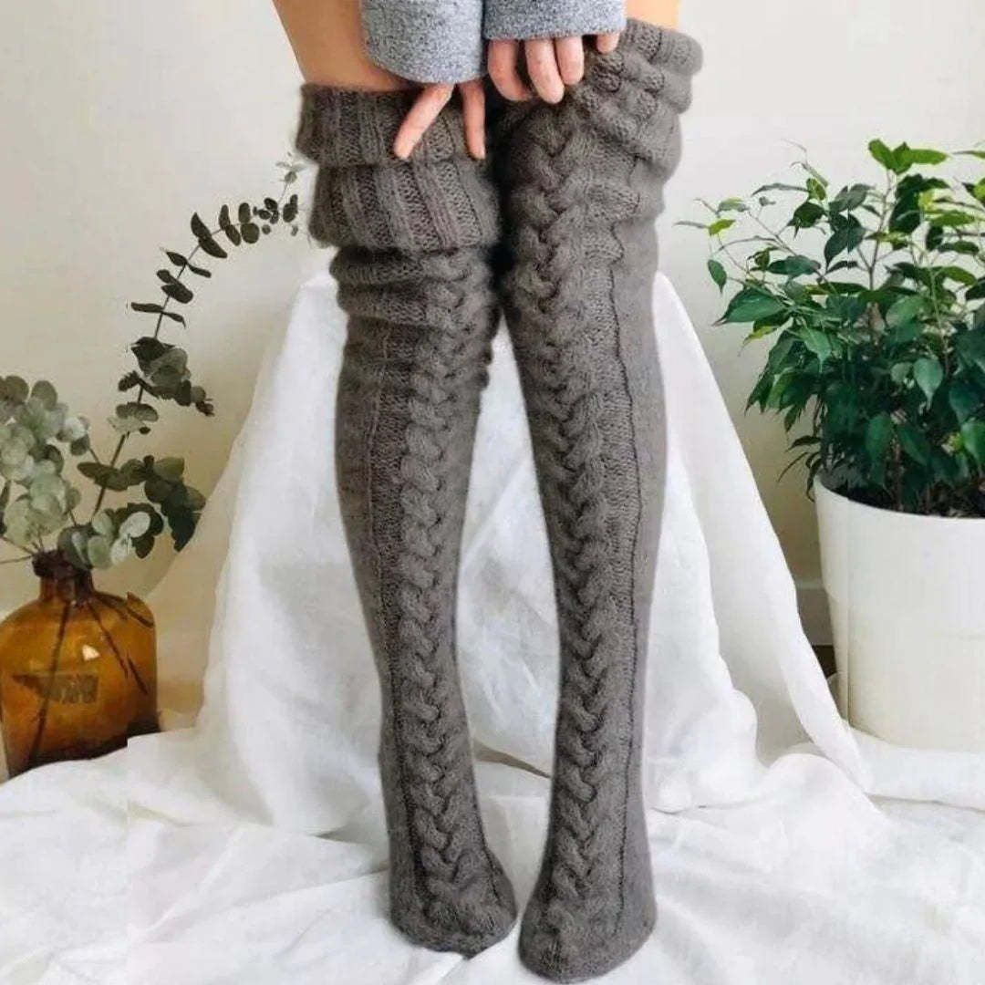 Knitted Over The Knee Socks Women Winter Leg Warmers Over Knee Thick Leg Warmers - MyFaceSocksAu