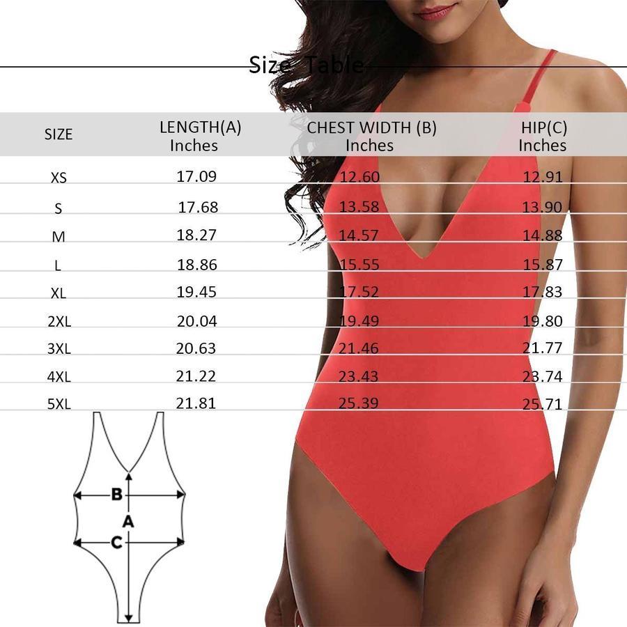 Custom Photo V-Neck Women's One Piece Swimsuit - MyFaceSocksAu
