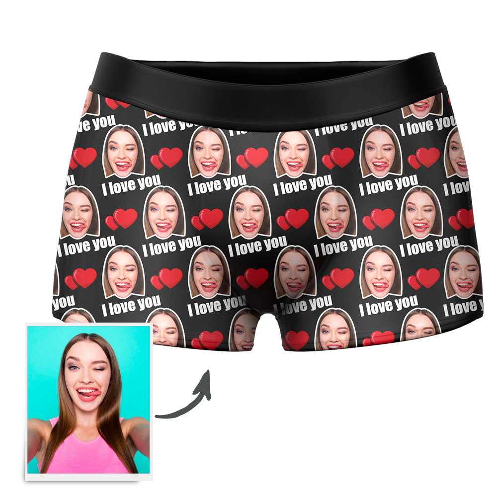 Couple Men's Custom Love Boxer Shorts Personalized LGBT Gifts - MyFaceSocksAu