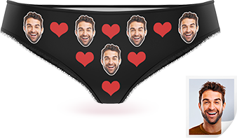 Couple Women's Custom Face Heart Panties Personalized LGBT Gifts - MyFaceSocksAu