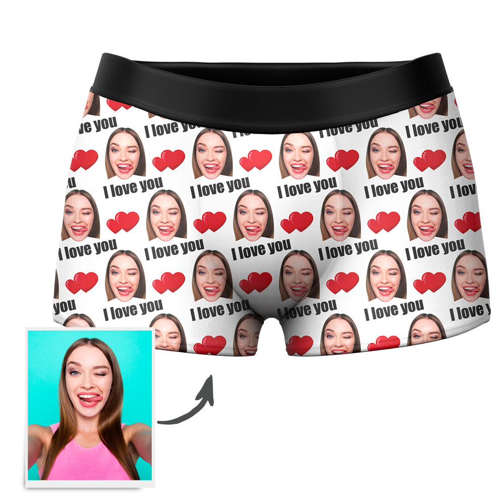 Couple Men's Custom Love Boxer Shorts Personalized LGBT Gifts - MyFaceSocksAu