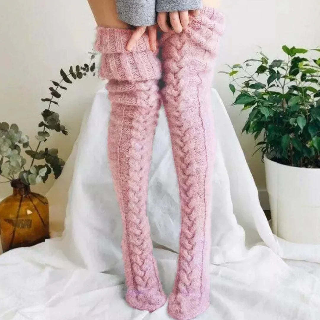 Knitted Over The Knee Socks Women Winter Leg Warmers Over Knee Thick Leg Warmers - MyFaceSocksAu