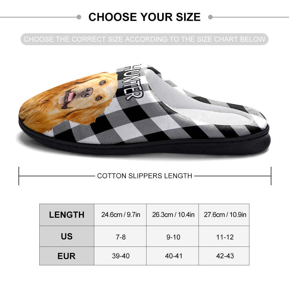 Custom Photo Women's and Men's Slippers Personalized Casual House Cotton Slippers Christmas Gift Pet Cat Blue - MyFaceSocksAu