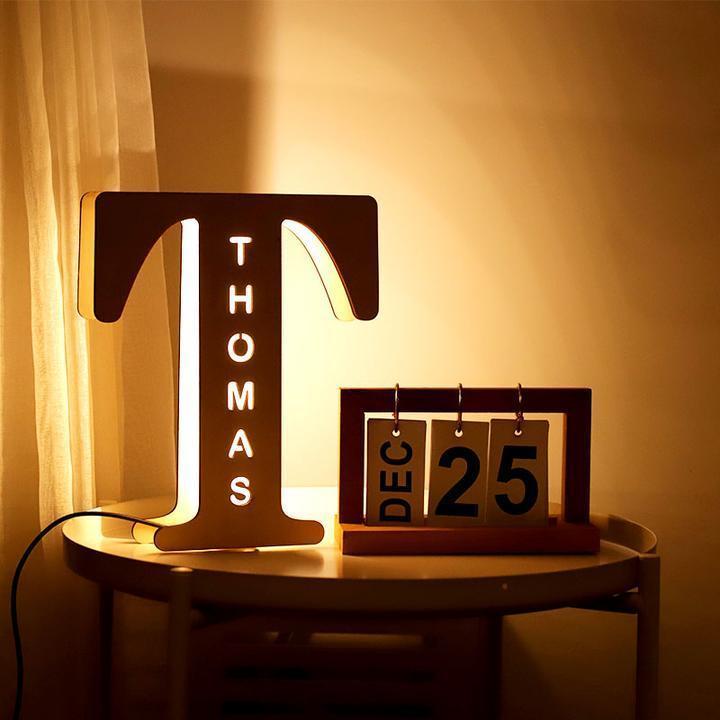 Custom Woodcut Alphabet Wall Light Night Light