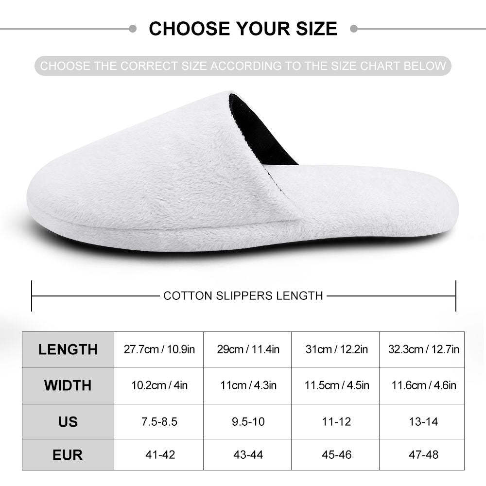 Custom Photo Women's and Men's Cotton Slippers Personalised Casual House Shoes Indoor Outdoor Bedroom Slippers Christmas Gift - MyFaceSocksAu