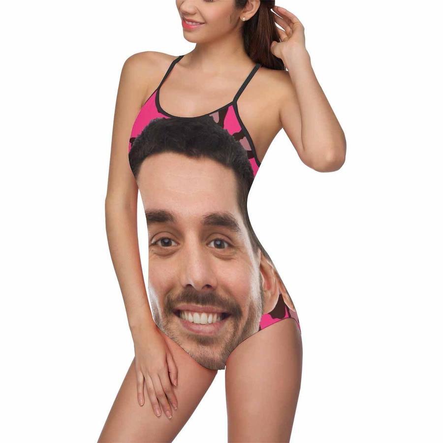 Custom Face Photo Funny Women's Slip One Piece Swimsuit - MyFaceSocksAu