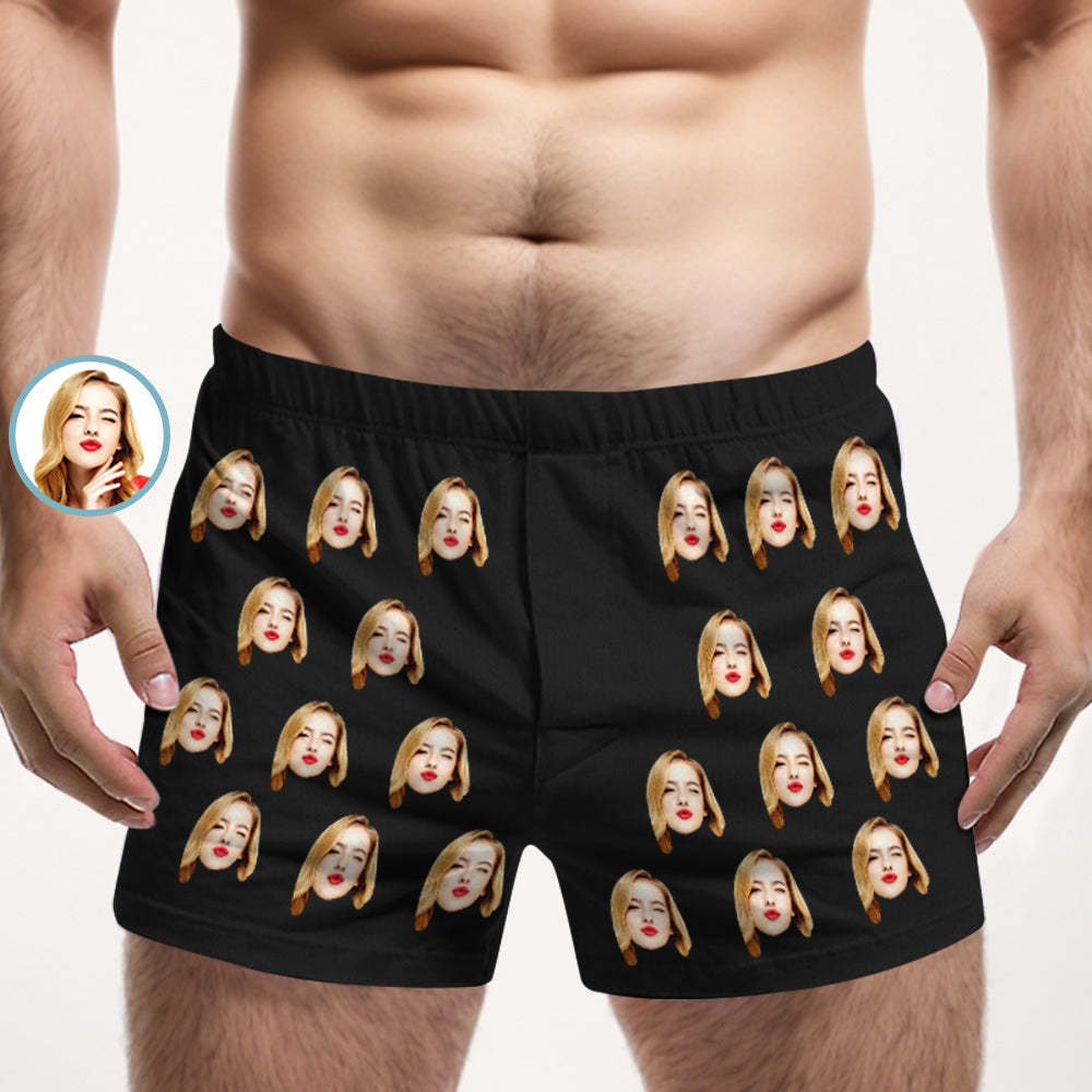 Custom Girlfriend Face Multicolor Boxer Shorts Personalized Photo Underwear Gift for Him - MyFaceSocksAu