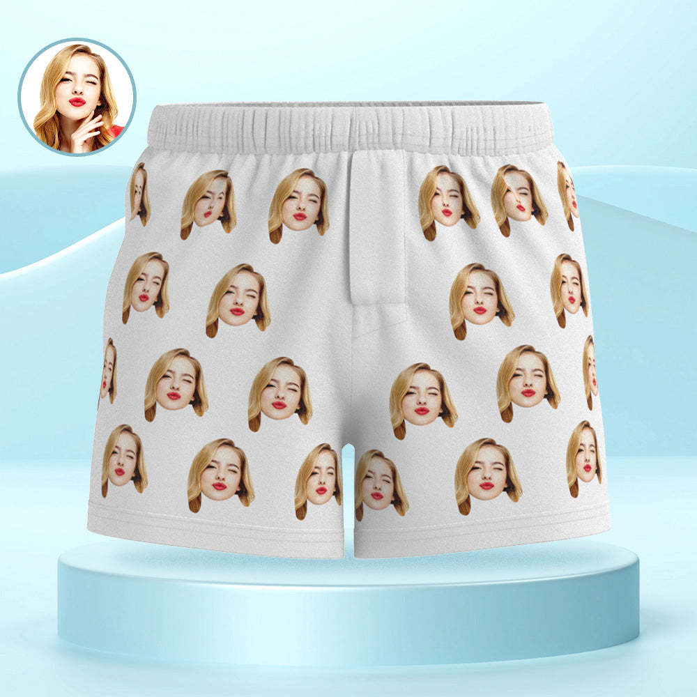 Custom Girlfriend Face Multicolor Boxer Shorts Personalized Photo Underwear Gift for Him - MyFaceSocksAu