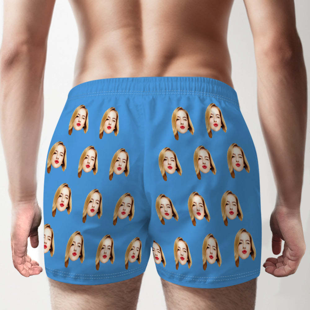 Custom Girlfriend Face Multicolor Boxer Shorts Personalized Photo Underwear Gift for Him - MyFaceSocksAu
