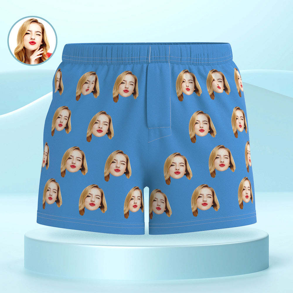 Custom Girlfriend Face Multicolor Boxer Shorts Personalized Photo Underwear Gift for Him - MyFaceSocksAu
