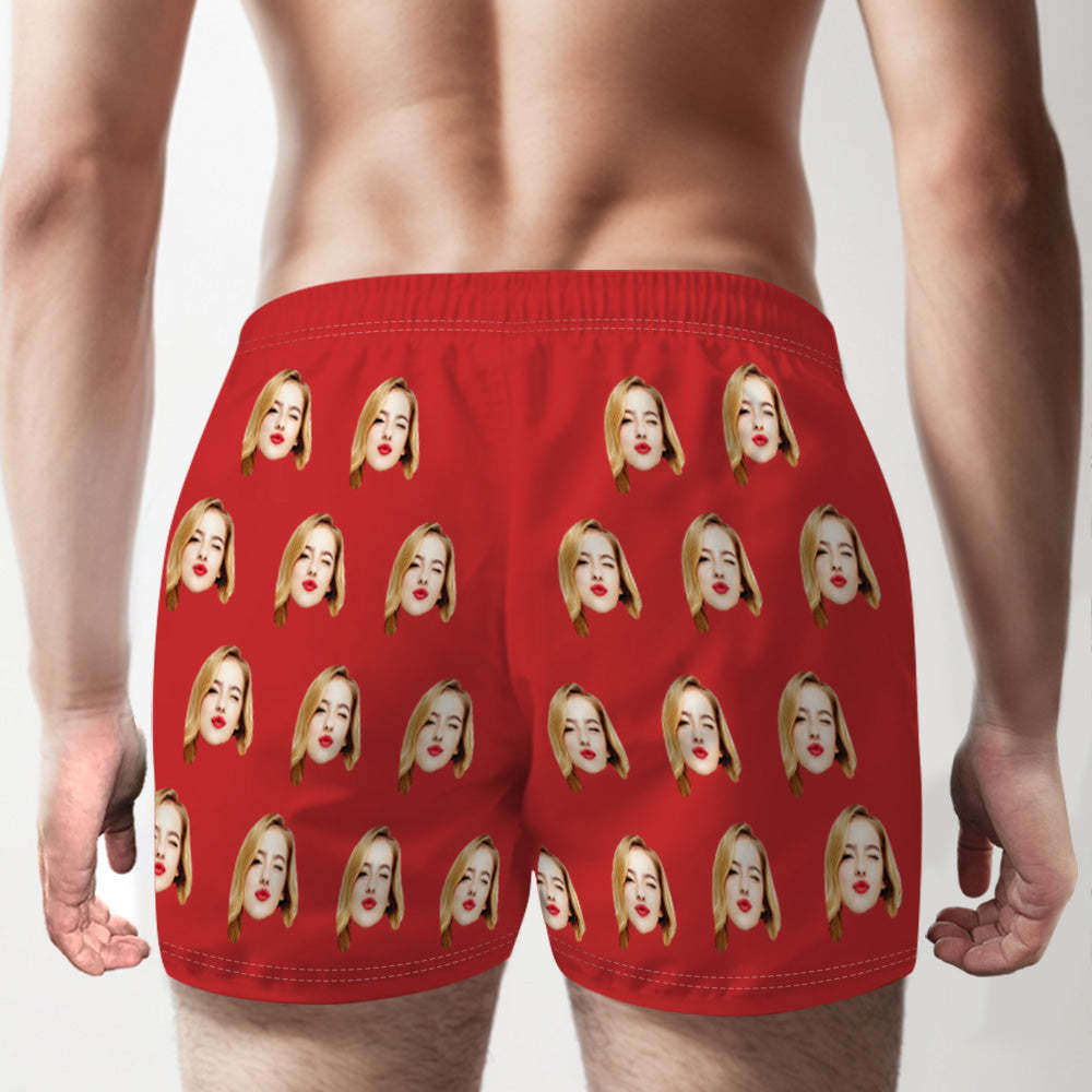 Custom Girlfriend Face Multicolor Boxer Shorts Personalized Photo Underwear Gift for Him - MyFaceSocksAu