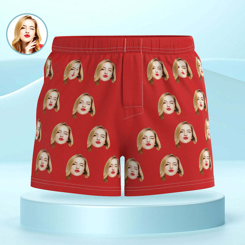 Custom Girlfriend Face Multicolor Boxer Shorts Personalized Photo Underwear Gift for Him - MyFaceSocksAu