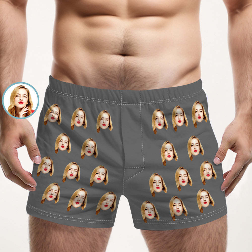 Custom Girlfriend Face Multicolor Boxer Shorts Personalized Photo Underwear Gift for Him - MyFaceSocksAu