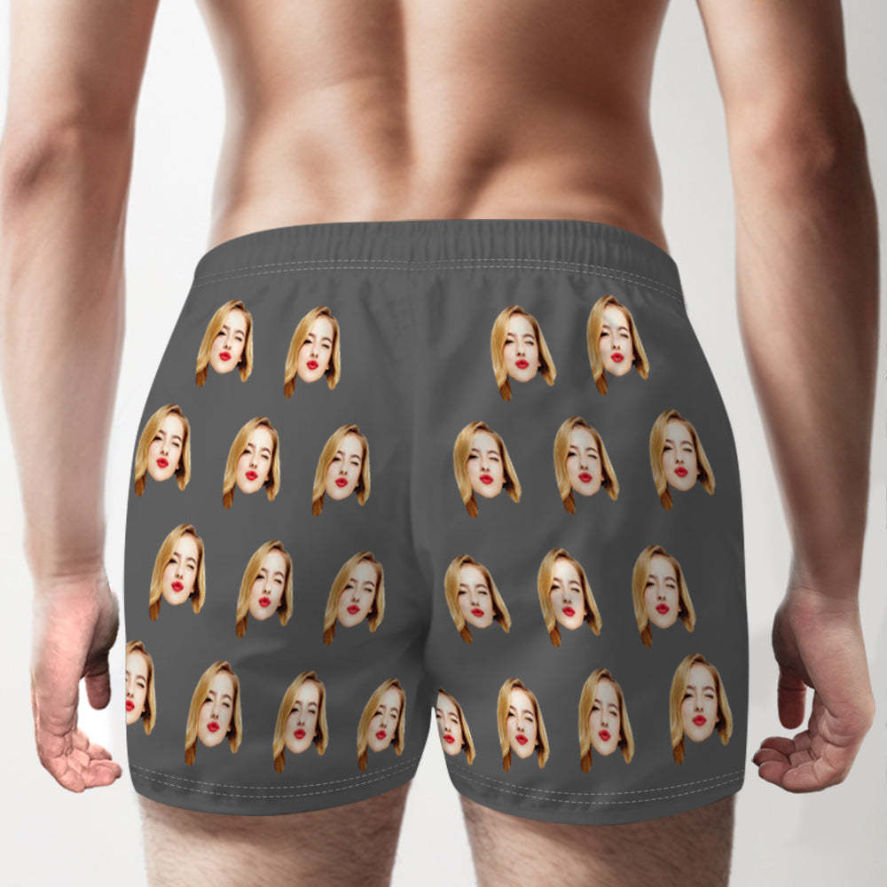 Custom Girlfriend Face Multicolor Boxer Shorts Personalized Photo Underwear Gift for Him - MyFaceSocksAu