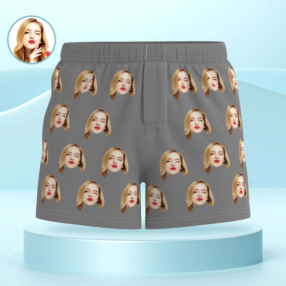 Custom Girlfriend Face Multicolor Boxer Shorts Personalized Photo Underwear Gift for Him - MyFaceSocksAu