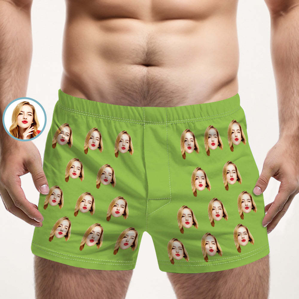 Custom Girlfriend Face Multicolor Boxer Shorts Personalized Photo Underwear Gift for Him - MyFaceSocksAu