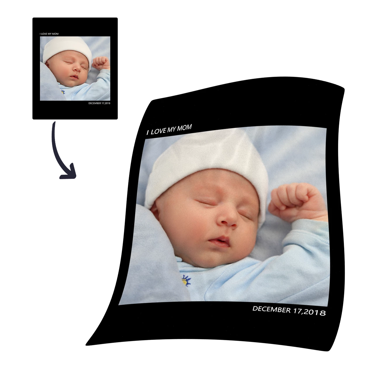 Kids Personalized with 1 Photo Fleece Custom Blanket - MyFaceSocksAU